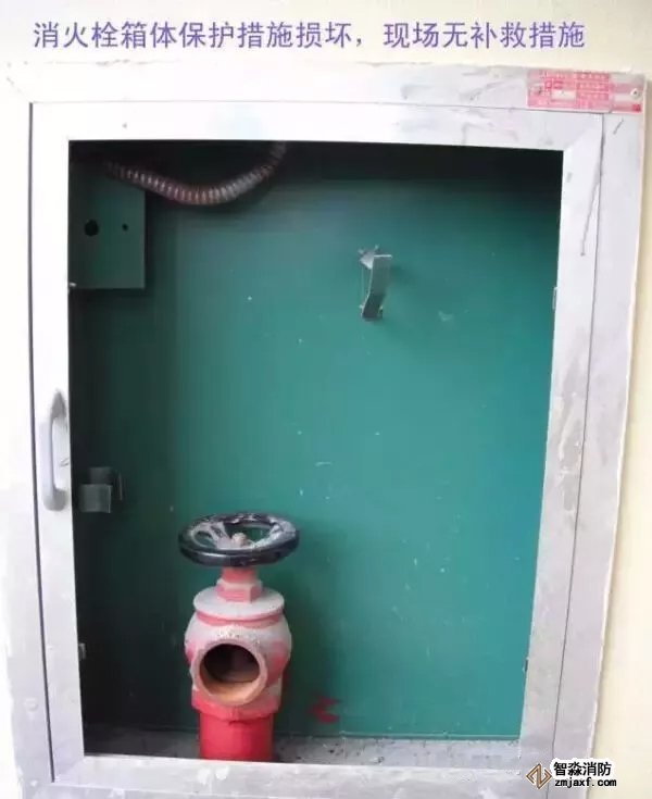 消火栓箱體保護措施損壞